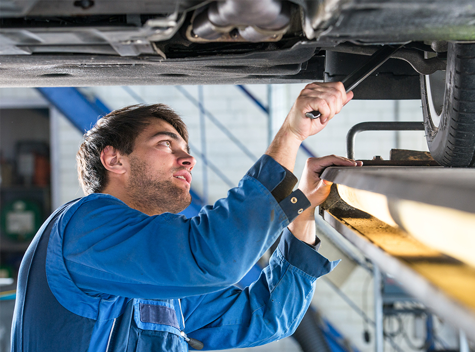 Mechanic doing car repairs