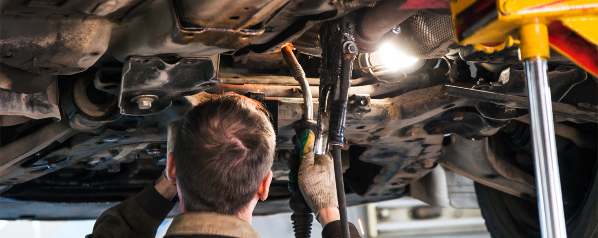 Mechanic underneath a vehicle Car Welding Colwick, Nottingham